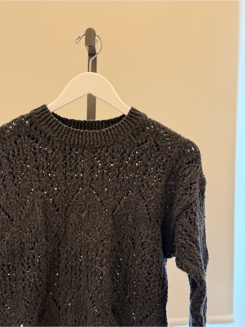Autumn Cashmere Boxy Pointelle Crew - Charcoal - Picture 3 of 5